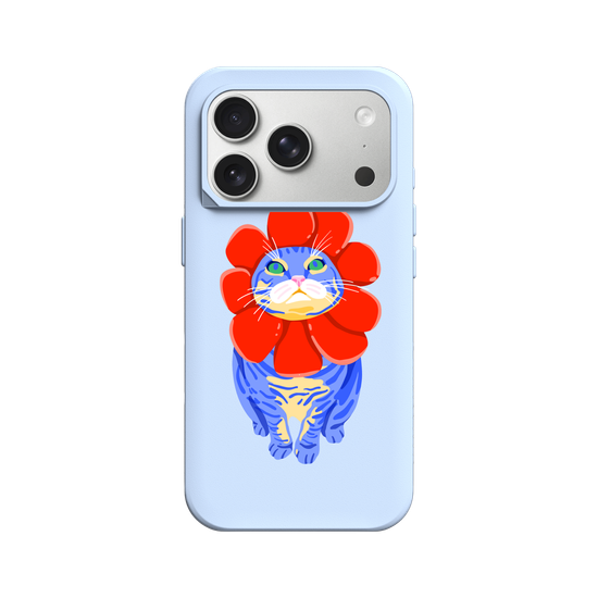 flower cat red and blue