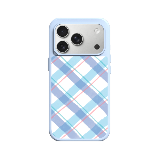 checkers & lines - blue