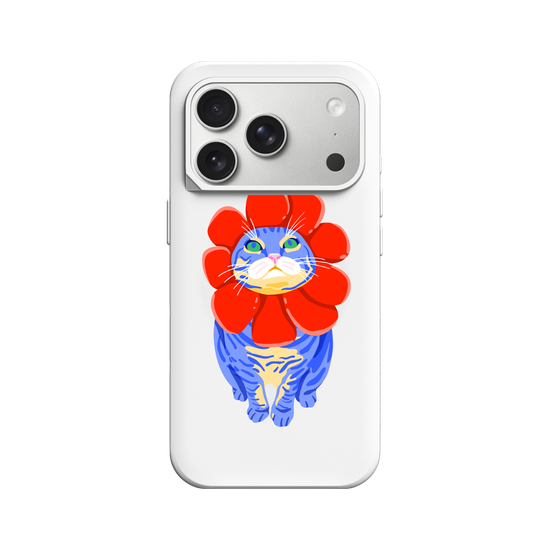 flower cat red and blue