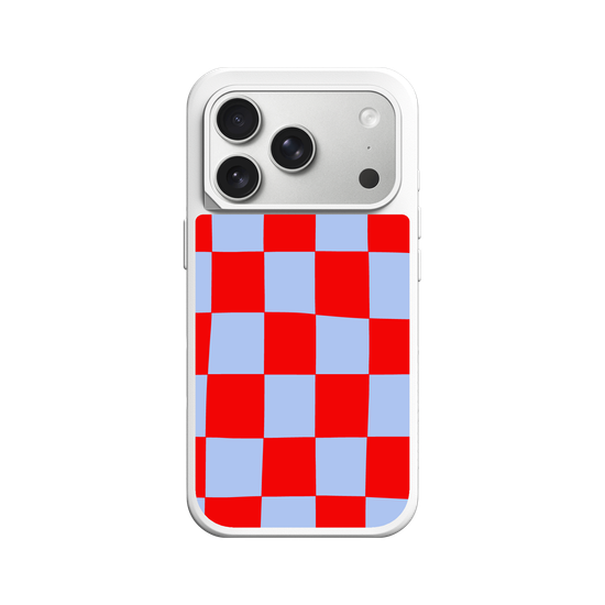 Blue and red check