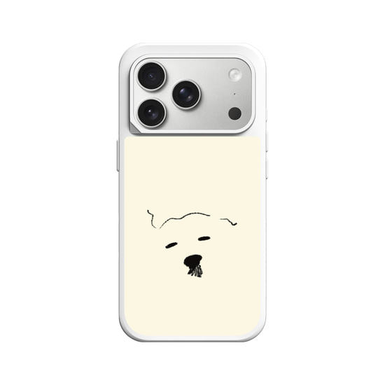 A drowsy dog's face
