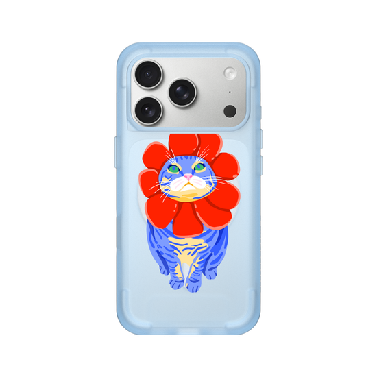 flower cat red and blue