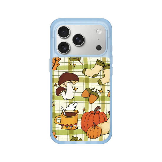 Cute, Cozy Autumn Aesthetic on a Gingham Pattern