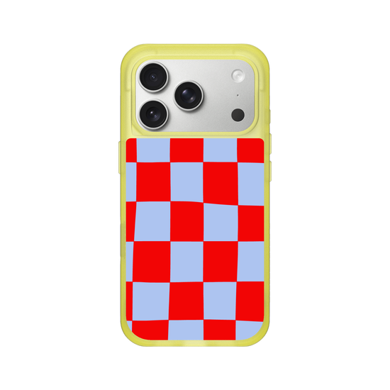 Blue and red check
