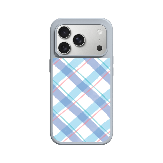 checkers & lines - blue