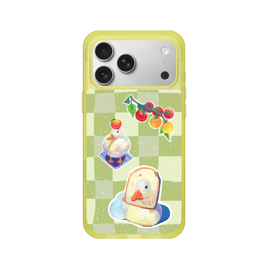 Little Ducks toast in Matcha Background