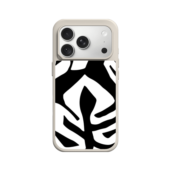 Black and white jungle leaves
