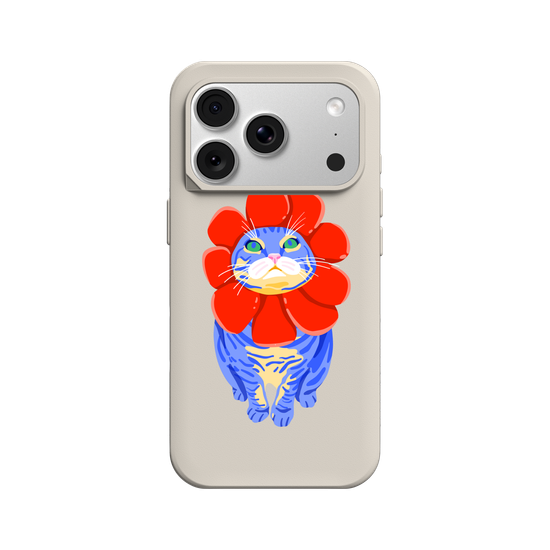 flower cat red and blue