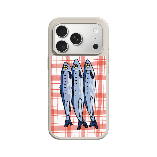 Sardinas sobre mantel de cuadros vichy