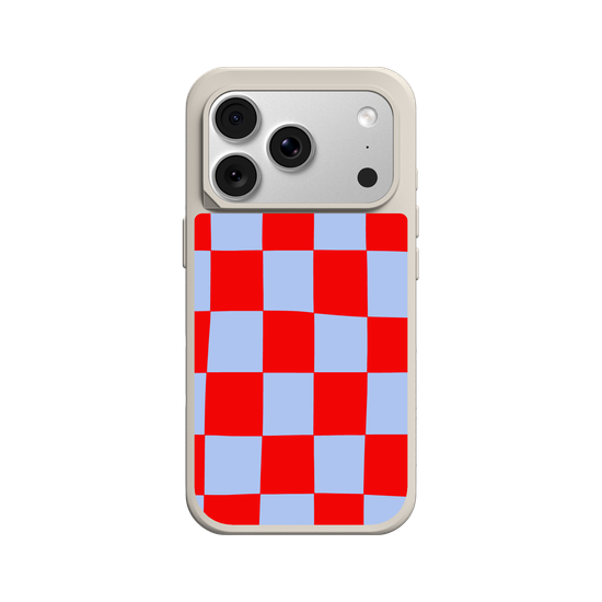Blue and red check