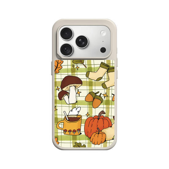Cute, Cozy Autumn Aesthetic on a Gingham Pattern