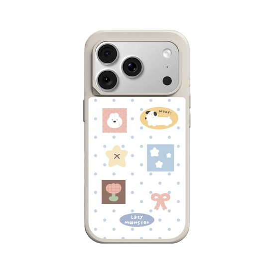 Lazy Monster Dot Sticker Phone Case 02.