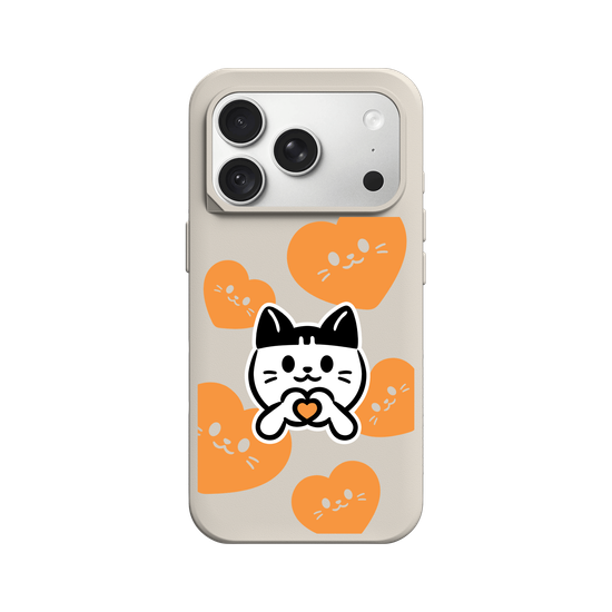 meow meow loves - orange heart