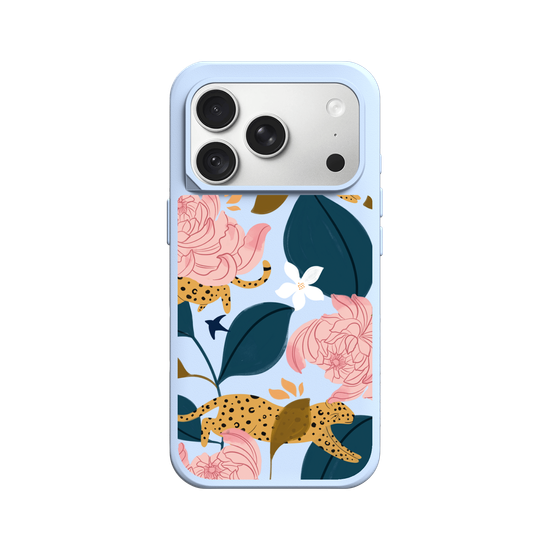Leopard and flowers