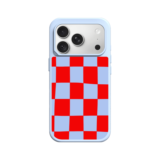 Blue and red check