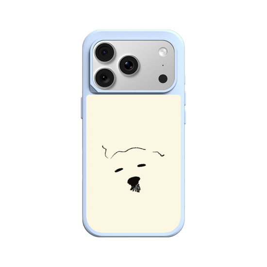 A drowsy dog's face