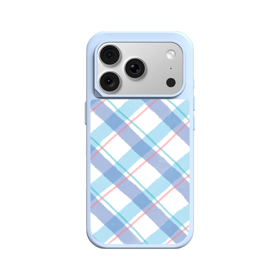 checkers & lines - blue