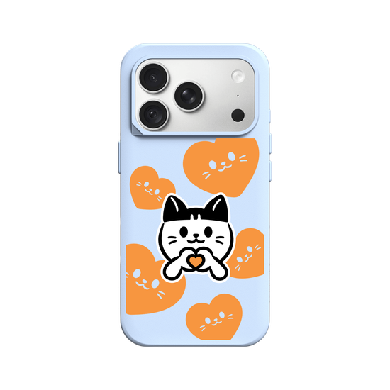 meow meow loves - orange heart