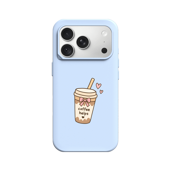 Cute Coffee Cup Sticker – Coffee Helps Kawaii Aesthetic