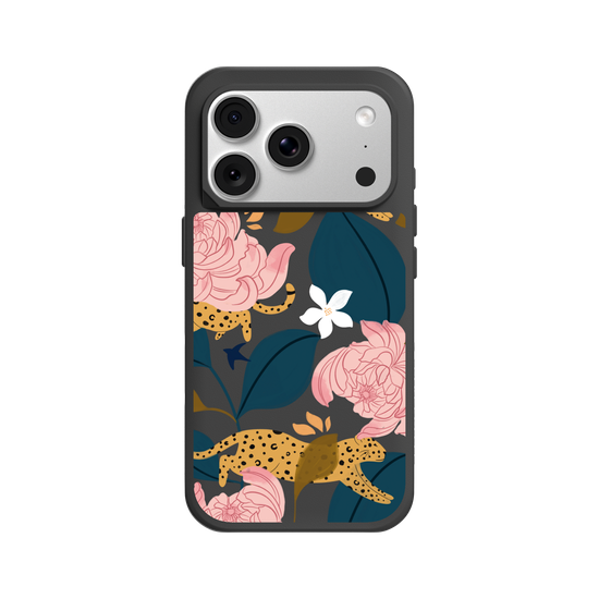 Leopard and flowers