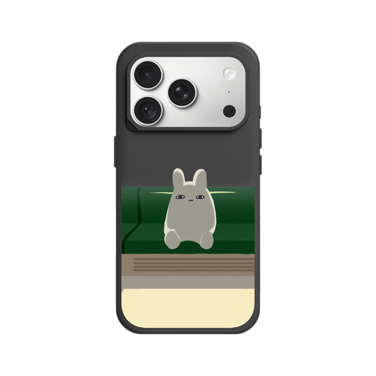 Bunny is on the train by itself