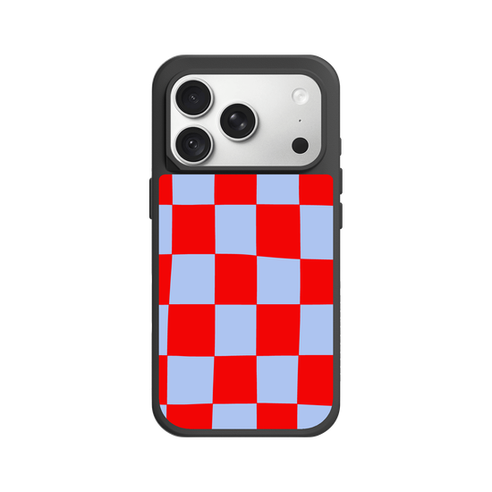 Blue and red check