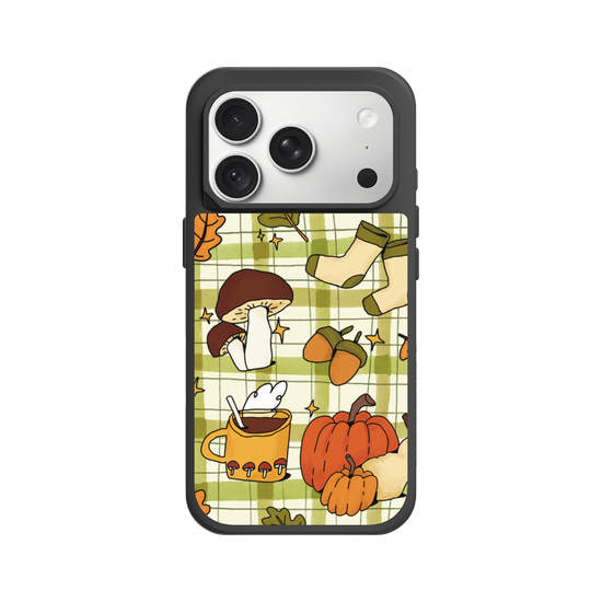 Cute, Cozy Autumn Aesthetic on a Gingham Pattern