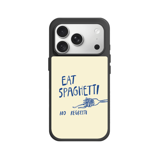 Espagueti y Humor – Ilustración "No Regretti" Estilo Doodle