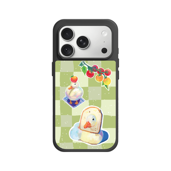 Little Ducks toast in Matcha Background
