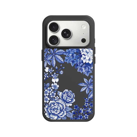 Tissu floral taïwanais · Bleu et blanc