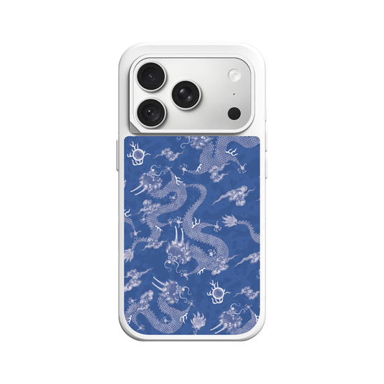 Hand-Painted Dragon Pattern - Blue