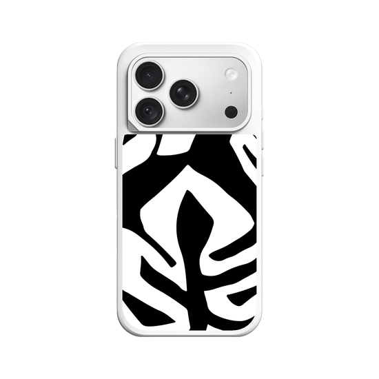 Black and white jungle leaves