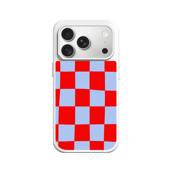Blue and red check