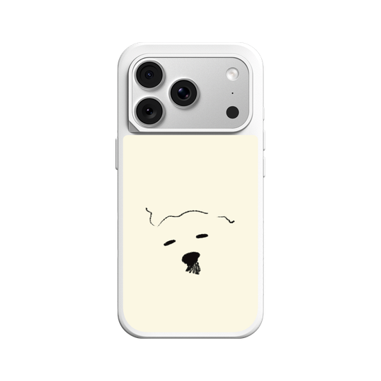 A drowsy dog's face