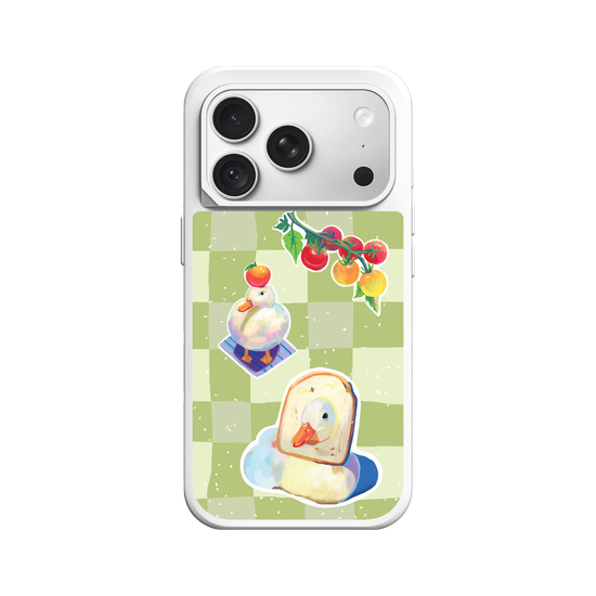 Little Ducks toast in Matcha Background