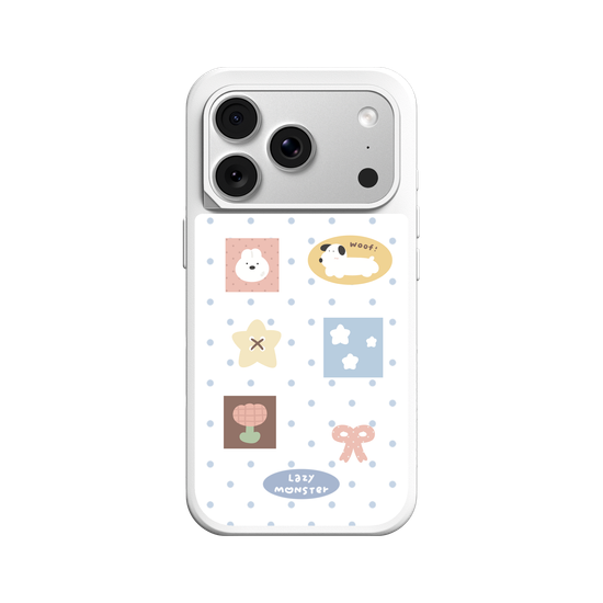 Lazy Monster Dot Sticker Phone Case 02.
