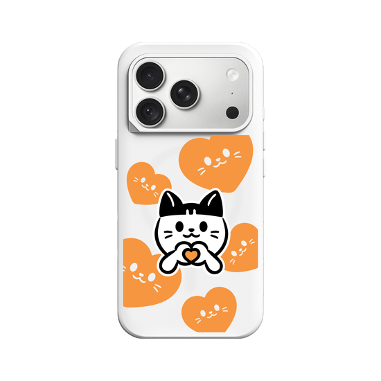 meow meow loves - orange heart