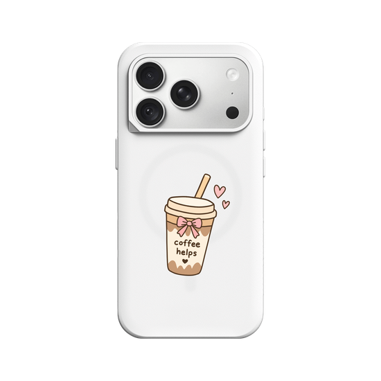 Cute Coffee Cup Sticker – Coffee Helps Kawaii Aesthetic