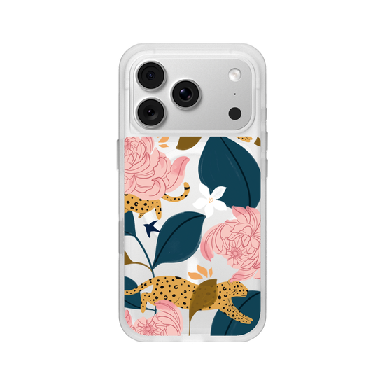 Leopard and flowers