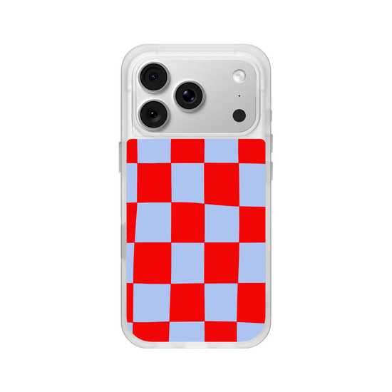 Blue and red check