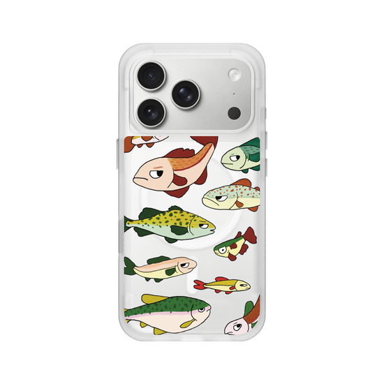 Grumpy, Cute, Quirky Fish - Clear Case