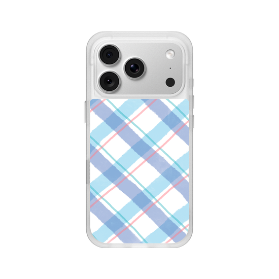 checkers & lines - blue