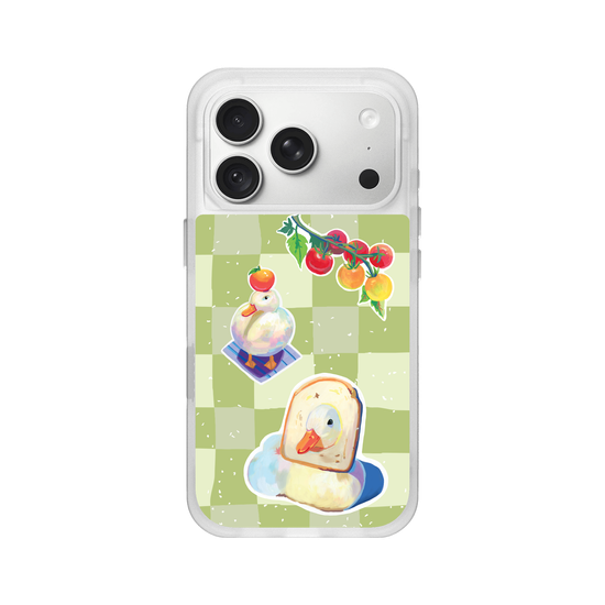 Little Ducks toast in Matcha Background