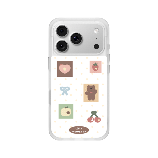 Lazy Monster Dot Sticker Phone Case 01.