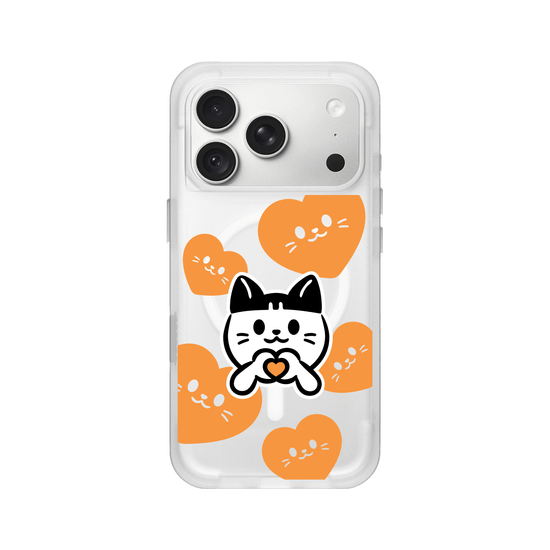 meow meow loves - orange heart