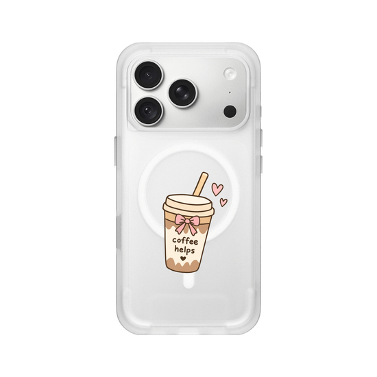 Cute Coffee Cup Sticker – Coffee Helps Kawaii Aesthetic