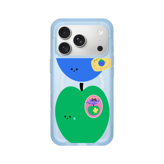 green apple with blue berry
