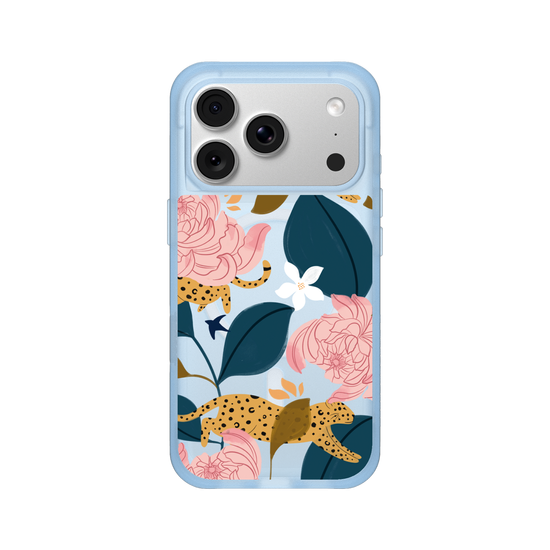 Leopard and flowers