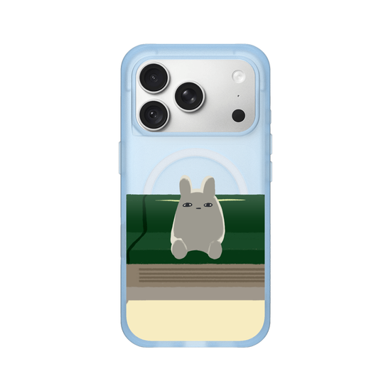 Bunny is on the train by itself