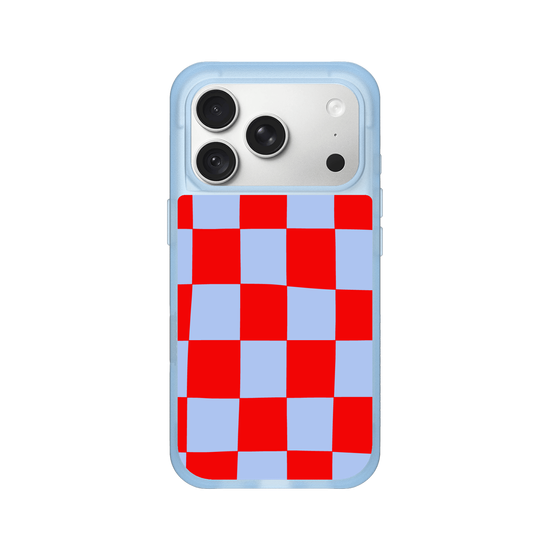 Blue and red check